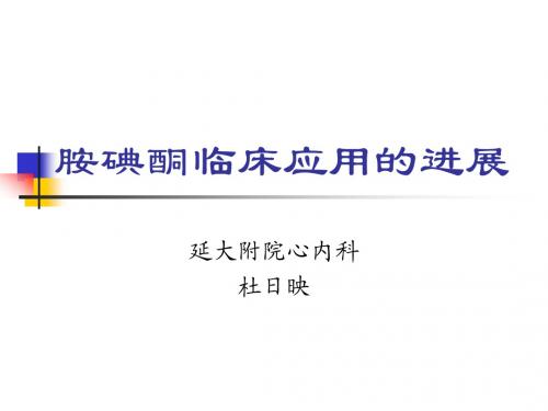 杜日映 胺碘酮使用指南及临床应用的进展