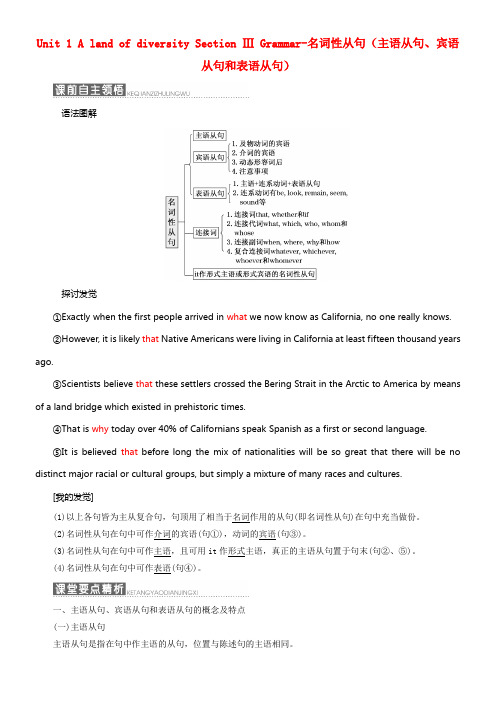 2017_2018学年高中英语Unit1AlandofdiversitySectionⅢGramma