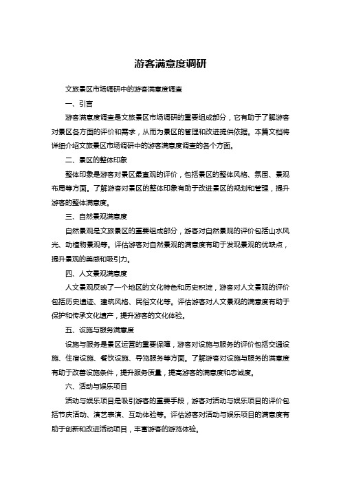 90文旅景区市场调研中游客满意度调查