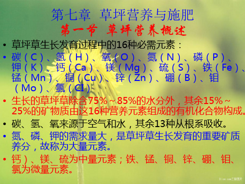 草坪营养与施肥PPT课件