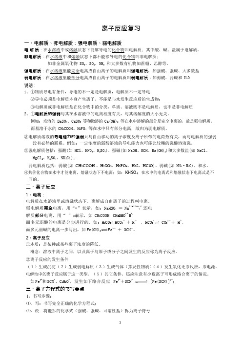 离子反应专题复习(可编辑修改word版)