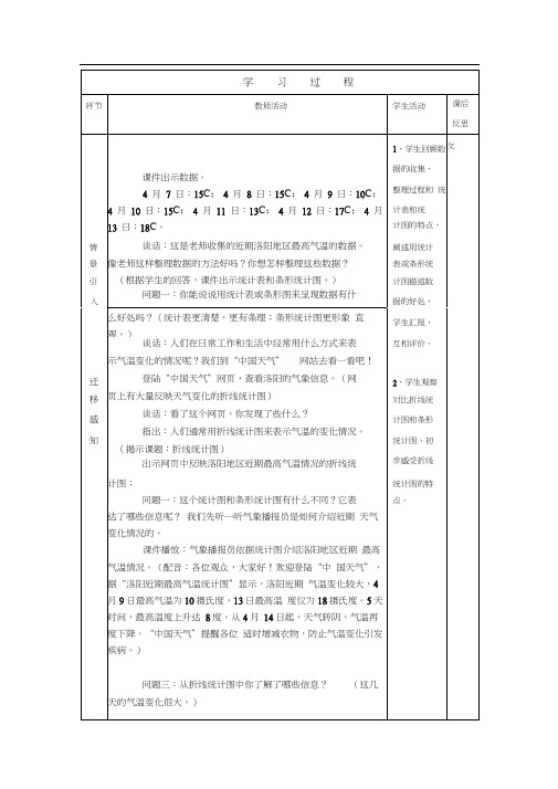 人教版数学五年级下册折线统计图课堂实录
