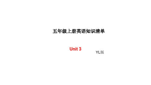 五年级上册英语单元知识清单-Unit3∣译林版(三起) (共7张PPT)