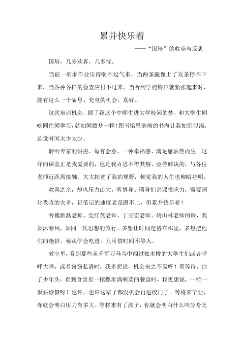 心得四 累并快乐着