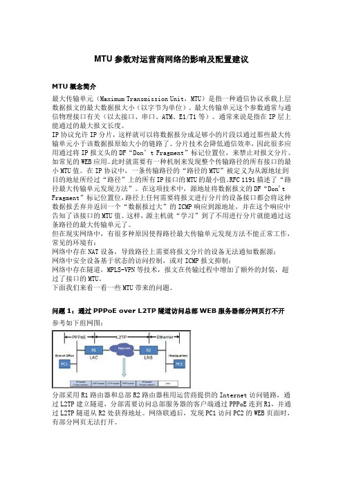 (完整版)MTU参数对运营商网络的影响及配置建议