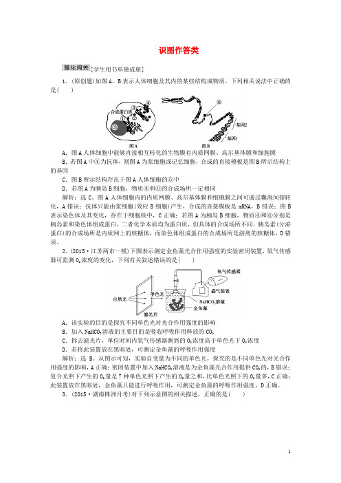 高考生物二轮复习第二部分高分提能策略一高考热点题型冲刺一识图作答类强化闯关