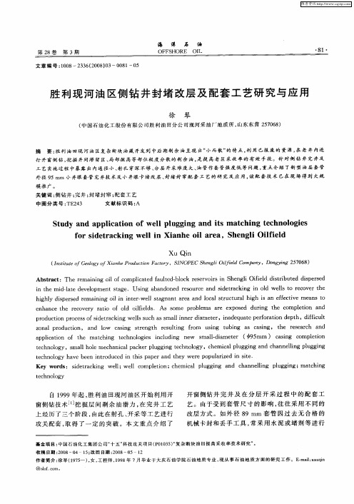 胜利现河油区侧钻井封堵改层及配套工艺研究与应用