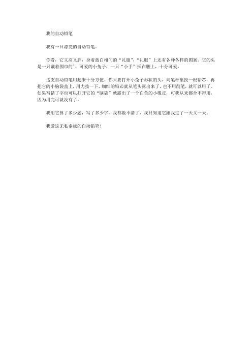 我的自动铅笔_3精选作文范文