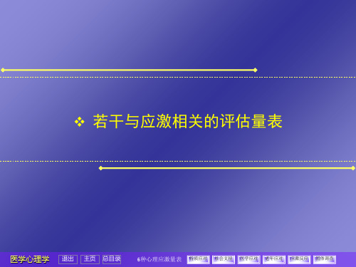 应激相关评估量表
