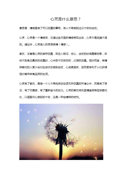 心灵是什么意思