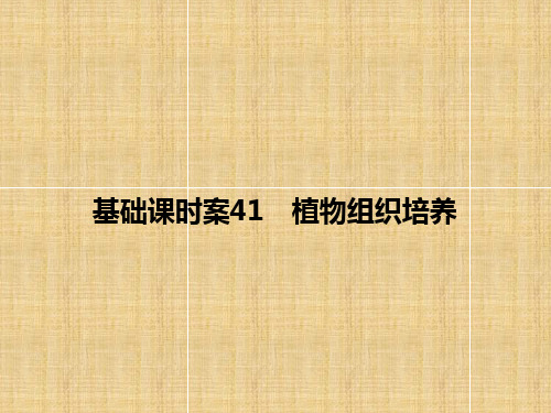 高考生物一轮复习 生物技术实践 基础课时案41 植物组织培养名师课件 新人教版选修1