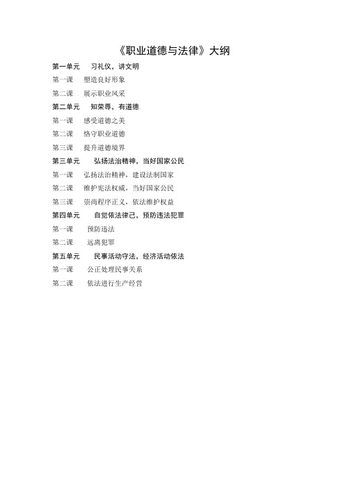 《职业道德与法律》大纲