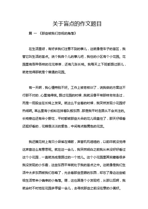 关于盲点的作文题目