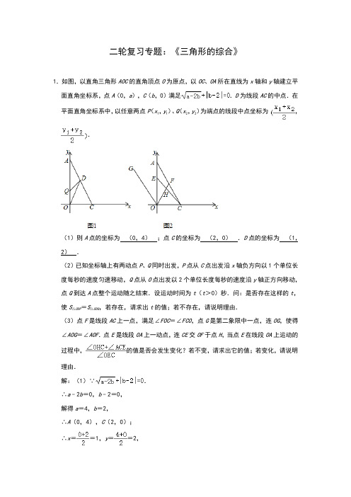 2020年湖北省中考二轮复习专题汇编：《三角形的综合》