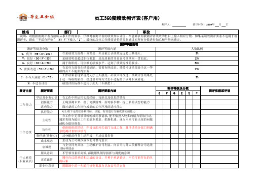 360°考评表