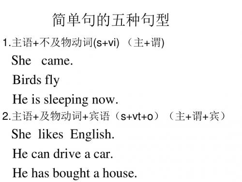 句子基本句式5种