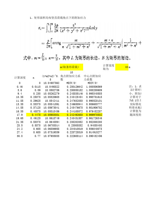 附加应力系数