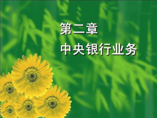 第二章 中央银行业务