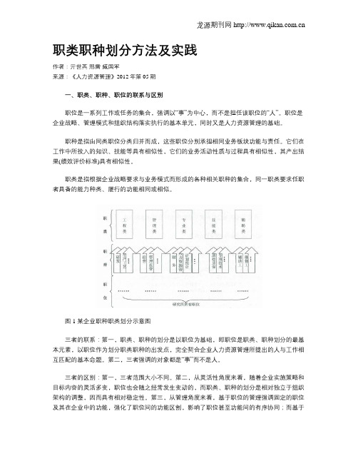 职类职种划分方法及实践