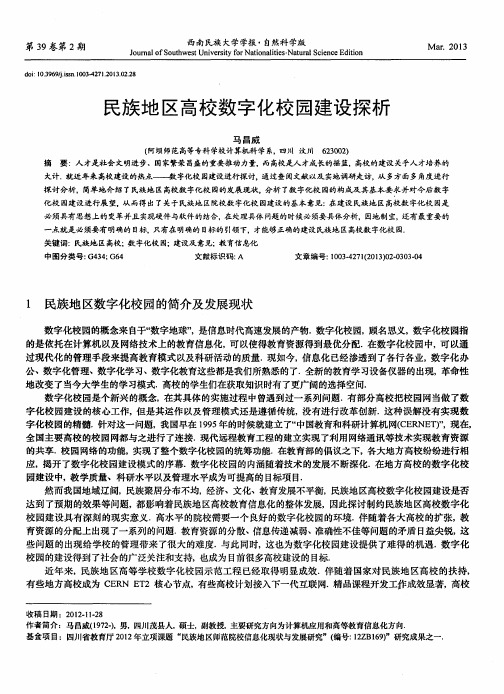 民族地区高校数字化校园建设探析
