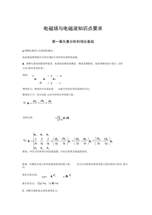 电磁场与电磁波复习重点