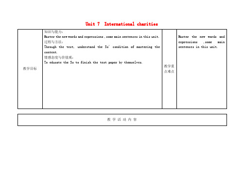 八年级英语下册 Unit 7 International charities Self-assessment教案 (新版)牛津版