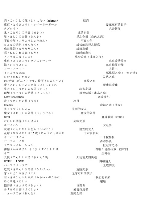 经典日剧名录
