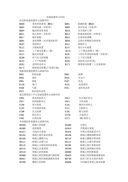 豪迈故障代码