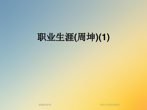 职业生涯(周坤)(1)