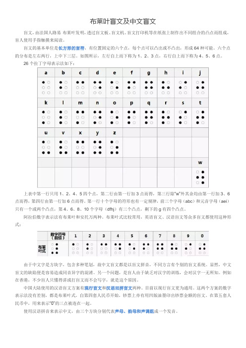 拉丁字母盲文及中文盲文