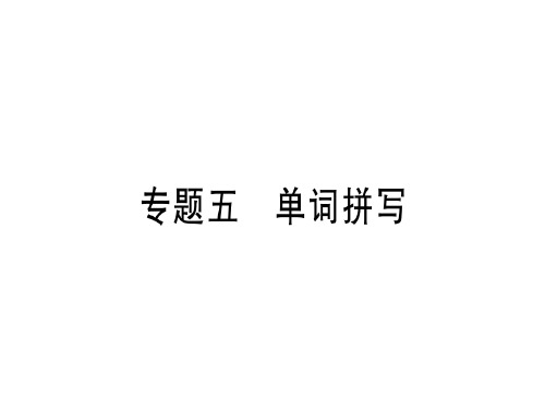 人教版(安徽)九年级英语下册课件：专题五 单词拼写(共28张PPT)