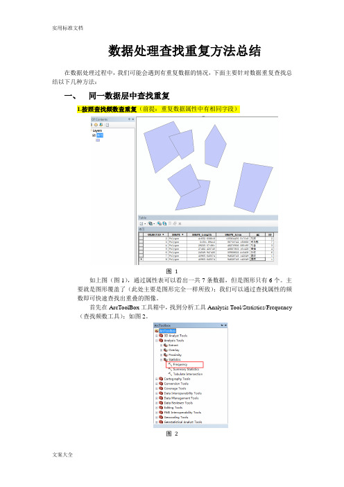 ArcGIS查找重复大数据方法