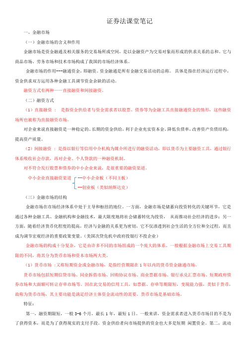 证券法课堂笔记