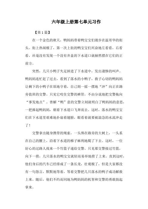 六年级上册第七单元习作
