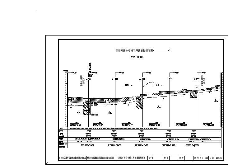 西部开发省际公路互通立交桥工程地质纵剖面图