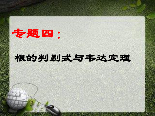 专题4：一元二次方程根的判别式与韦达定理