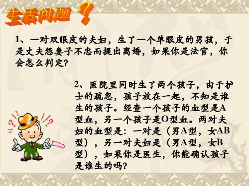 《孟德尔的豌豆杂交实验(一、二)》PPT课件(新人教版-必修2) (1)