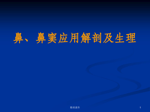 鼻,鼻窦的解剖及生理慢性鼻炎