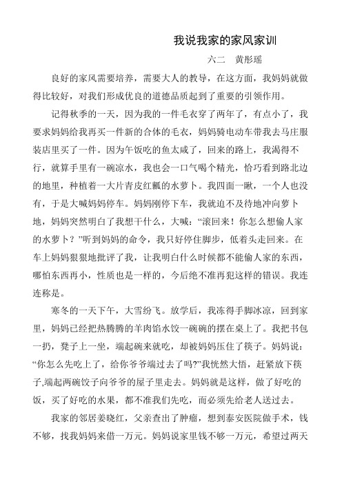 我说我家的家风家训