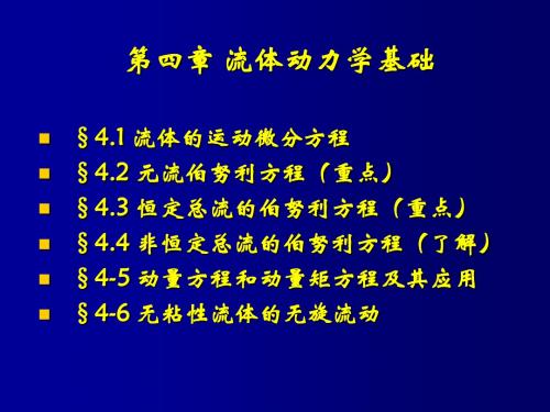 流体力学课件第四章 流体动力学基础 共131页
