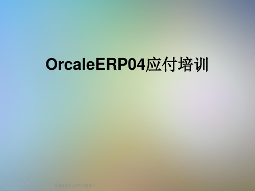 OrcaleERP04应付培训