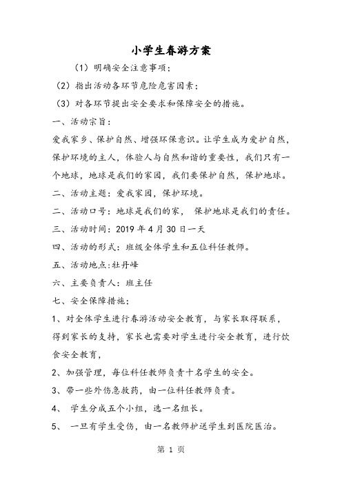 2019精选教育小学生春游方案.doc
