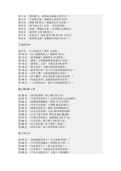 海贼王集名