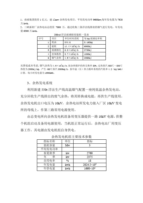 余热发电数据