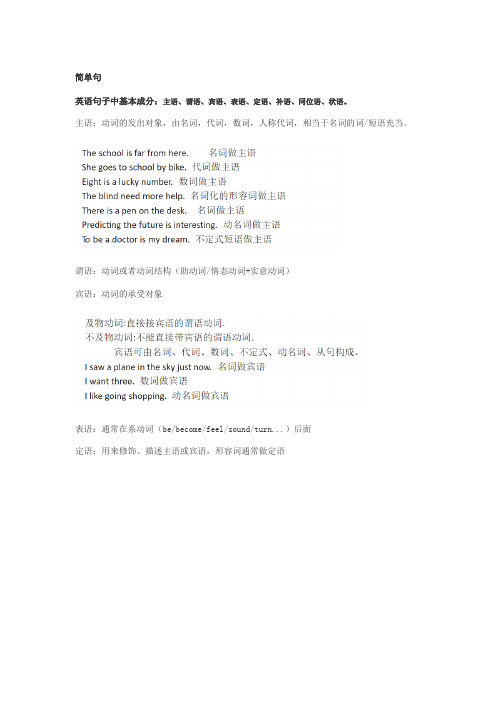 初中英语句型讲解素材：简单句+并列句+复合句
