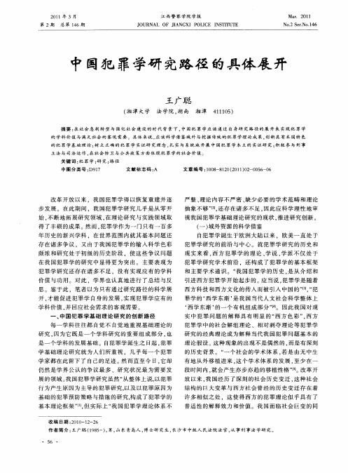中国犯罪学研究路径的具体展开