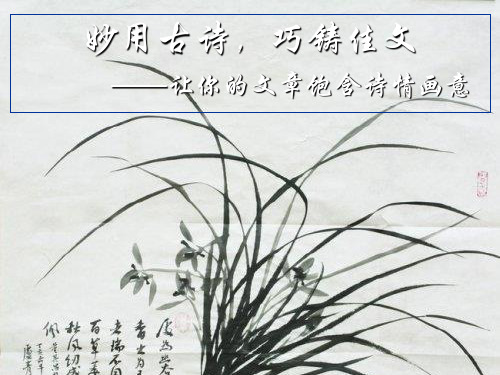 中考写作指导：妙用诗句,巧铸佳文让文章包含诗情画意(24页)ppt精品课件