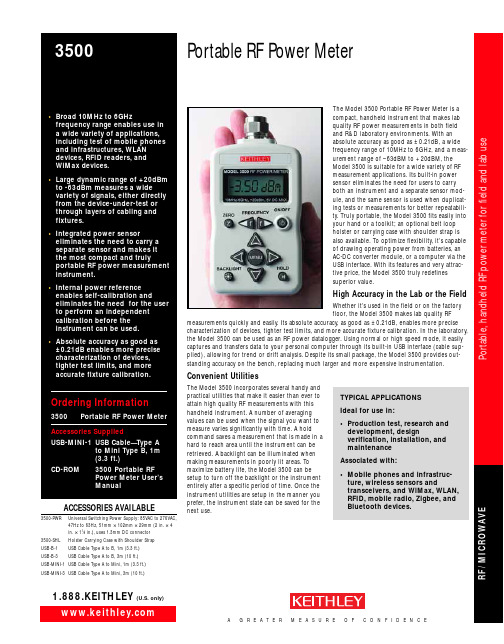 Model 3500 Portable RF Power Meter 说明书