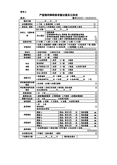 新版-严重精神障碍患者随访记录表