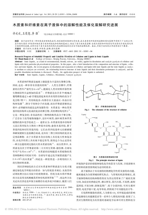 木质素和纤维素在离子液体中的溶解性能及催化裂解研究进展